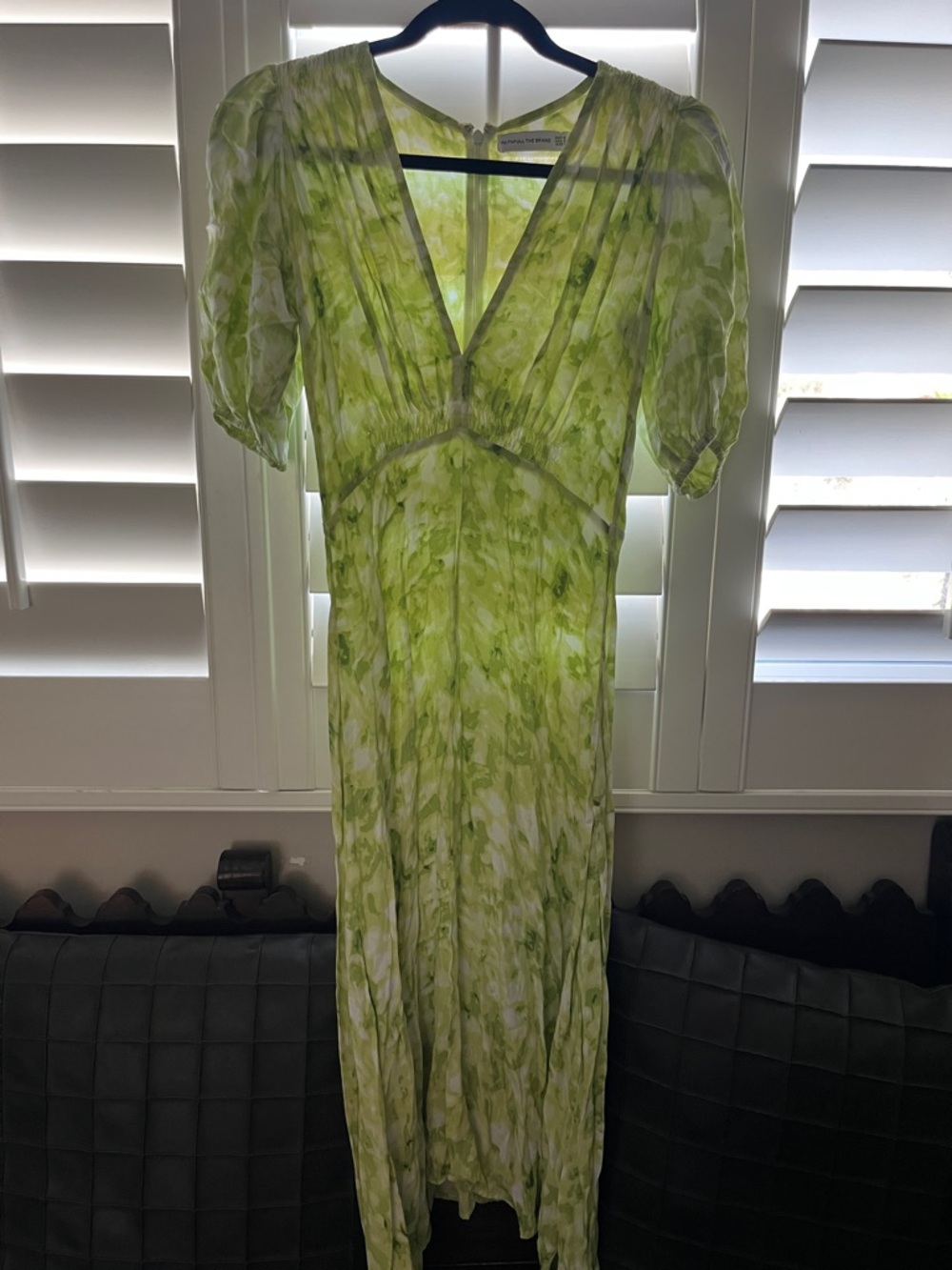 Faithfull the Brand Light Green Tie-Dye Maxi Dress
